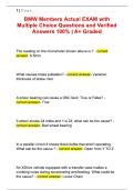 BMW Members Actual EXAM with Multiple C&period;&period;&period;estions and Verified Answers