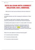 D076 OA EXAM WITH CORRECT  SOLUTION 100&percnt; VERIFIED&period;