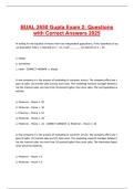 BUAL 2650 Gupta Exam 2 Questions with Correct Answers 