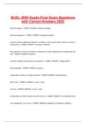 BUAL 2650 Gupta Final Exam Questions with Correct Answers 