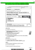 Pearson Edexcel Level 1&sol;Level 2 GCSE &lpar;9&ndash;1&rpar; Statistics PAPER 1 Foundation   Tier Question Paper with FINAL MARKING SCHEME