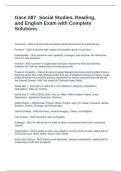 Gace 087- Social Studies&comma; Reading&comma; and English Exam with Complete Solutions