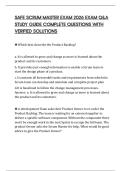 SAFE SCRUM MASTER EXAM 2026 EXAM Q&A STUDY GUIDE COMPLETE QUESTIONS WITH VERIFIED SOLUTIONS