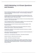 GACE Marketing I & II Exam Questions and Answers