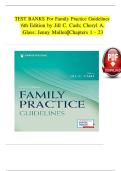 Test Bank For Family Practice Guidelines Author&colon; Jill C&period; Cash 6th Edition All Chapters&vert;&vert;9780826135841&vert;&vert; LATEST VERSION&vert;&vert;AVAILABLE IN PDF&vert;&vert;INSTANT DOWNLOAD 1 purchase
