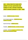 CSBI &ndash; HFMA PRACTICE EXAM WITH CORRECT ACTUAL QUESTIONS AND CORRECTLY WELL DEFINED ANSWERS LATEST ALREADY GRADED A&plus; 2025 &ndash; 2026