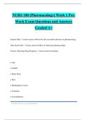 NURS 180 &lpar;Pharmacology&rpar; Week 1 Pre- Work Exam Questions and Answers Graded A&plus;