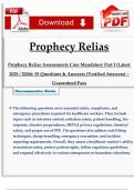 Prophecy Relias Assessments Core Mandatory Part I &lpar;Latest 2025 &sol; 2026&rpar;&colon; 35 Questions & Answers &lpar;Verified Answers&rpar; &ndash; Guaranteed Pass