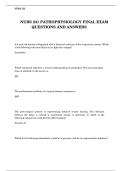 NURS 231 PATHOPHYSIOLOGY FINAL EXAM QUESTIONS AND ANSWERS