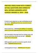 EMR RED CROSS EXAM WITH CORRECT ACTUAL QUESTIONS AND CORRECTLY WELL DEFINED ANSWERS LATEST ALREADY GRADED A&plus; 2025 &ndash; 2026