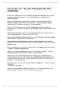 MACS 609 CERTIFICATION QUESTIONS AND ANSWERS