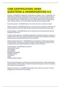 CSBI CERTIFICATION- HFMA QUESTIONS & ANSWERS&lpar;RATED A&plus;&rpar;