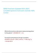 MRSE Final Exam &lpar;Updated 2025-2026 &rpar; Complete Questions & Answers &lpar;Solved&rpar; 100- Correct