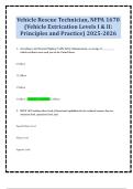 Vehicle Rescue Technician&comma; NFPA 1670 &lpar;Vehicle Extrication Levels I & II&colon; Principles and Practice&rpar; 2025-2026