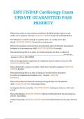 EMT FISDAP Cardiology Exam UPDATE GUARANTEED PASS PRIORITY