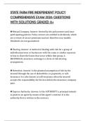 STATE FARM FIRE INDEPENDENT POLICY COMPREHENSIVE EXAM 2026 QUESTIONS WITH SOLUTIONS GRADED A&plus;