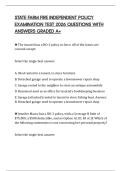 STATE FARM FIRE INDEPENDENT POLICY EXAMINATION TEST 2026 QUESTIONS WITH ANSWERS GRADED A&plus;