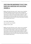 STATE FARM FIRE INDEPENDENT POLICY FINAL PAPER 2026 QUESTIONS WITH SOLUTIONS GRADED A&plus;