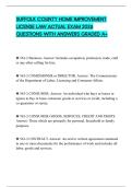 SUFFOLK COUNTY HOME IMPROVEMENT LICENSE LAW ACTUAL EXAM 2026 QUESTIONS WITH ANSWERS GRADED A&plus;