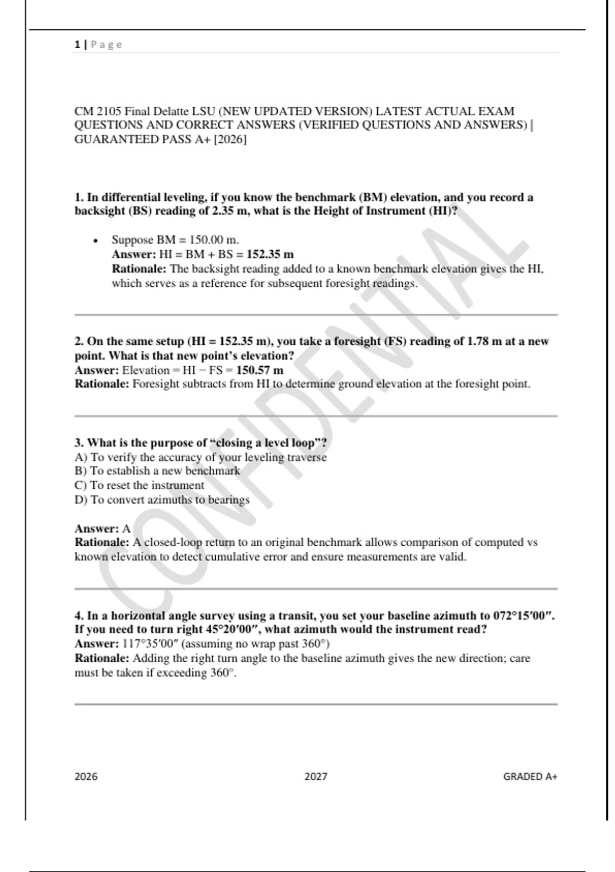 CM 2105 Final Exam Study Guide PDF – Construction Management Practice ...