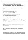 TEXAS IRRIGATION STUDY EXAM FULL QUESTIONS AND ANSWERS 2026 GRADED A&plus;