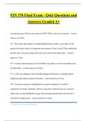FIN 370 Final Exam - Quiz Questions and Answers Graded A&plus;