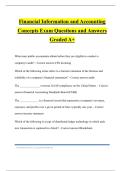Financial Information and Accounting Concepts Exam Questions and Answers Graded A&plus;