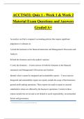 ACCT5432&colon; Quiz 1 - Week 1 & Week 2 Material Exam Questions and Answers Graded A&plus;