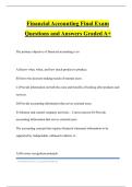 Financial Accounting Final Exam Questions and Answers Graded A&plus;