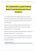 The Comprehensive Annual Financial Report Exam Questions and Answers Graded A&plus;
