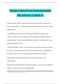 Florida Funeral Law Exam Questions and Answers Graded A&plus;