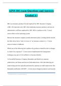 AINS 101 exam Questions and Answers Graded A&plus;