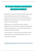 DC Property Manager Exam Questions and Answers Graded A&plus;