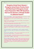 Peregrine Actual Exam Newest &sol;  Peregrine Actual Exam Practice Exam  &vert;&vert;Verified Exam&excl;&excl;&excl;&sol;Peregrine Actual  Exam Preparation With 300 Questions  And Correct Answers &vert; Already Graded  A&plus;&vert;&vert;Newest Exam&excl;&excl;&excl; 