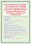 NR 511 MIDTERM Actual Exam &lpar;Week 1 -week 4&rpar;Newest &sol; NR 511 MIDTERM  Actual Exam Practice Exam &vert;&vert;Verified  Exam&excl;&excl;&excl;&sol;NR 511 MIDTERM Actual Exam  Preparation With Questions And  Correct Answers &vert; Already Graded  A&plus;&vert;&vert;Newest Exam&excl;&excl;&excl;