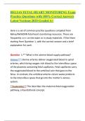RELIAS FETAL HEART MONITORING Exam Practice Questions with 100- Correct Answers Latest Versions