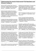Cybersecurity Pre Course Assessment Test Questions and Answers Graded A