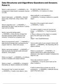 Data Structures and Algorithms Questions and Answers Rated A