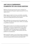 ASNT LEVEL III COMPREHENSIVE EXAMINATION TEST 2026 SOLVED QUESTIONS
