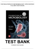 TEST BANK for Talaro&rsquo;s Foundations in Microbiology&comma; 10th Edition&comma; by Barry Chess&period; &lpar;Complete Chapters 1-27&rpar;&period;