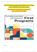 Test Bank & Solutions for Fundamentals of Python&colon; First Programs 3rd Edition by Kenneth Lambert