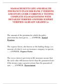 MASSACHUSETTS LIFE AND HEALTH  INSURANCE EXAM 2026 BANK 2 VERSIONS  AND STUDY GUIDE CURRENTLY TESTING  COMPLETE EXAM QUESTIONS WITH  DETAILED VERIFIED ANSWERS &sol;EXPERT  VERIFIED &sol;ALREADY GRADED A&plus;