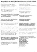 Kappa Alpha Psi History Test Questions and Answers Rated A