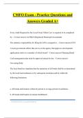 CMFO Exam - Practice Questions and Answers Graded A&plus;