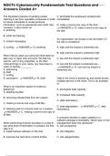 NOCTI&colon; Cybersecurity Fundamentals Test Questions and Answers Graded A&plus;