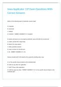 Iowa Applicator 11F Exam Questions With Correct Answers