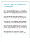 ASP Exam Study Guide Questions With Correct Answers 
