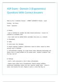 ASP Exam - Domain 3 &lpar;Ergonomics&rpar; Questions With Correct Answers&period;