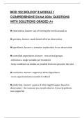 BIOD 102 BIOLOGY II MODULE 1 COMPREHENSIVE EXAM 2026 QUESTIONS WITH SOLUTIONS GRADED A&plus;