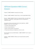 ASP Exam Questions With Correct Answers 